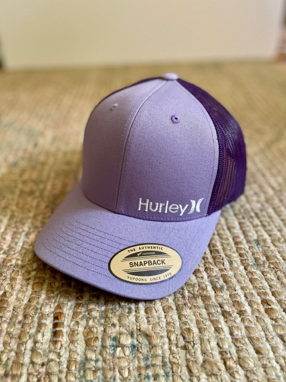 Hurley The Authentic Snapback Yupoong Purple Trucker Hat Unisex New with Tag